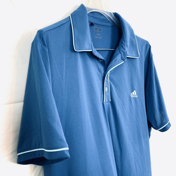 ADIDAS Blue GOLF Short Sleeve Polo Shirt Knit sz L - Picture 4 of 12